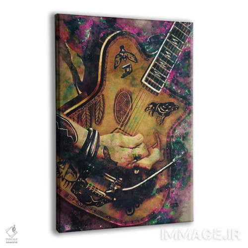 تابلو دکوراتیو گیتار برقی جانی دپ اثر پاپ کالت پوسترز - نمای پرسپکتیو محصول