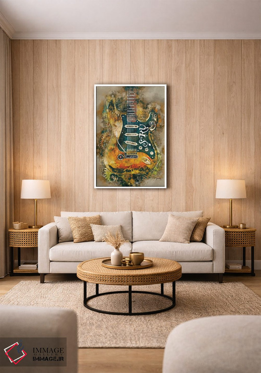 تابلو دکوراتیو گیتار استیم پانک استیوی ری اثر پاپ کالت پوسترز - D1W