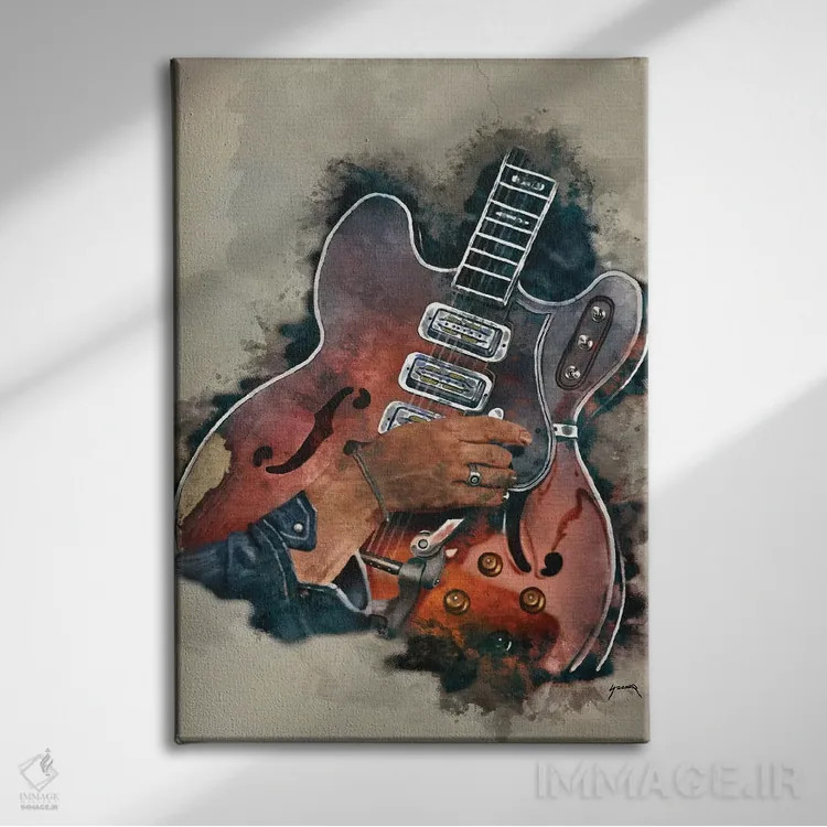 تابلو دکوراتیو گیتار دن آوره باک اثر پاپ کالت پوسترز - نمای روبهرو روی دیوار