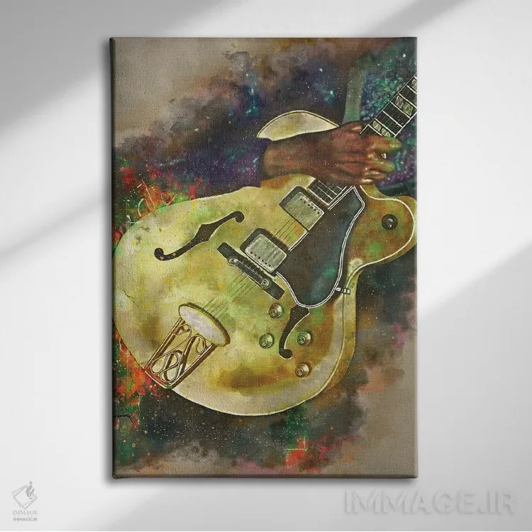تابلو دکوراتیو گیتار برقی چاک بری اثر پاپ کالت پوسترز - نمای روبهرو روی دیوار