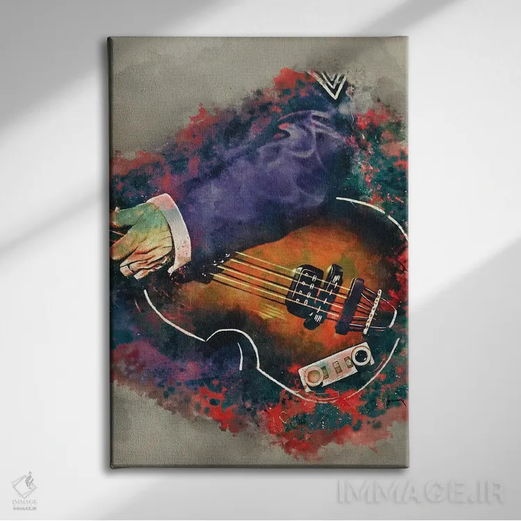 تابلو دکوراتیو گیتار بیس پل مک کارتنی اثر پاپ کالت پوسترز - نمای روبهرو روی دیوار