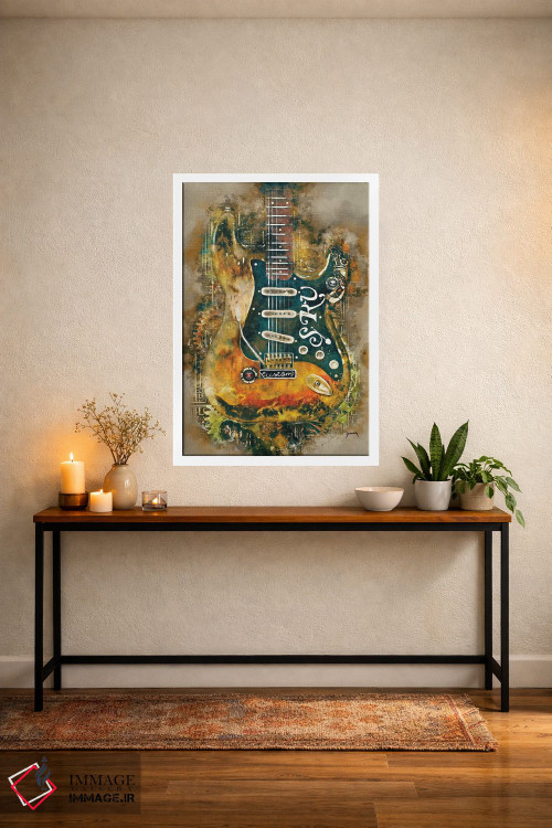 تابلو دکوراتیو گیتار استیم پانک استیوی ری اثر پاپ کالت پوسترز - D3W