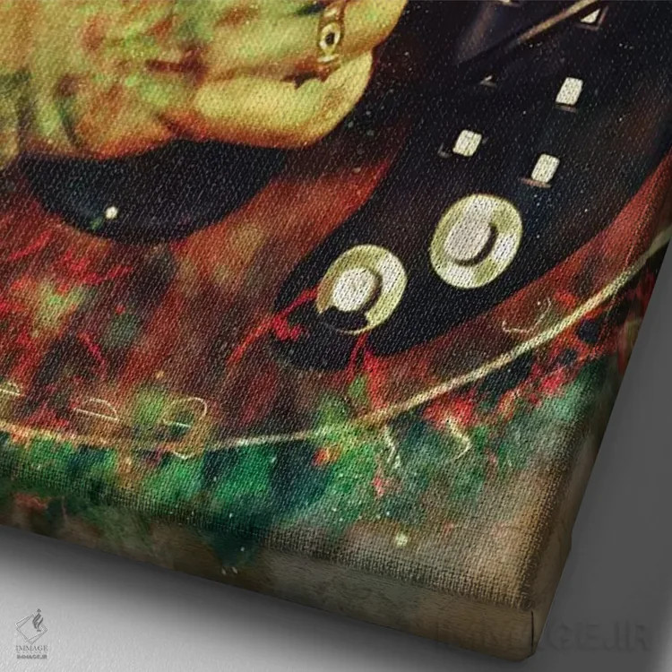 تابلو دکوراتیو گیتار برایان می اثر پاپ کالت پوسترز - نمای نزدیک بافت بوم