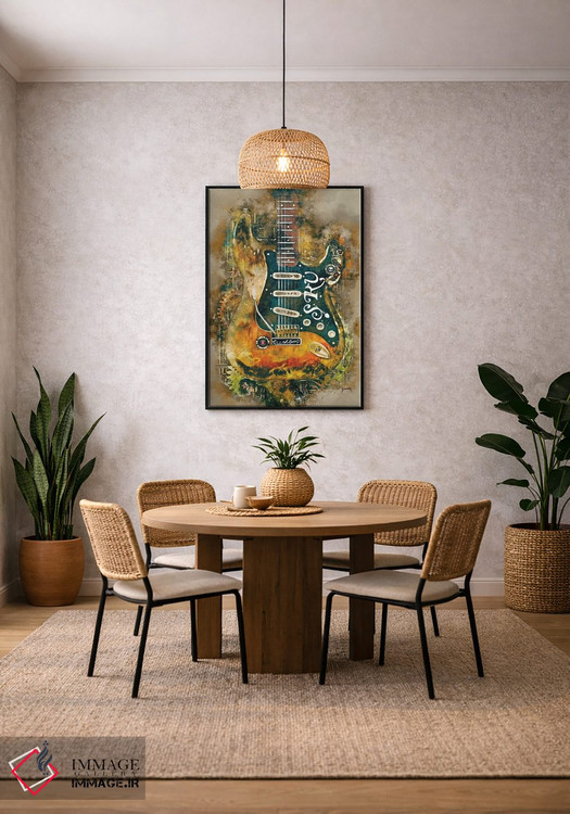 تابلو دکوراتیو گیتار استیم پانک استیوی ری اثر پاپ کالت پوسترز - D4B