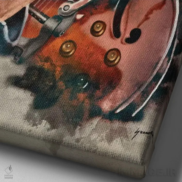 تابلو دکوراتیو گیتار دن آوره باک اثر پاپ کالت پوسترز - نمای نزدیک بافت بوم