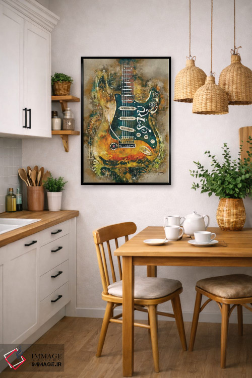 تابلو دکوراتیو گیتار استیم پانک استیوی ری اثر پاپ کالت پوسترز - D5B