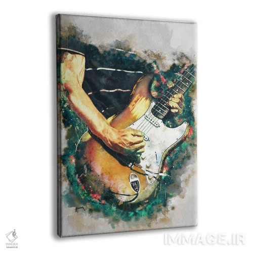 تابلو دکوراتیو گیتار برقی فروشیانته اثر پاپ کالت پوسترز - نمای پرسپکتیو محصول