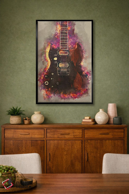 تابلو دکوراتیو گیتار تونی ایومنی اثر پاپ کالت پوسترز - D2B