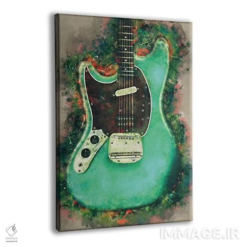 تابلو دکوراتیو گیتار برقی کورت کوبین اثر پاپ کالت پوسترز - نمای پرسپکتیو محصول