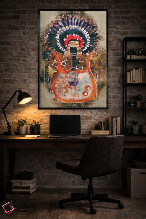 تابلو دکوراتیو گیتار استیم پانک لینک ری اثر پاپ کالت پوسترز - D5B