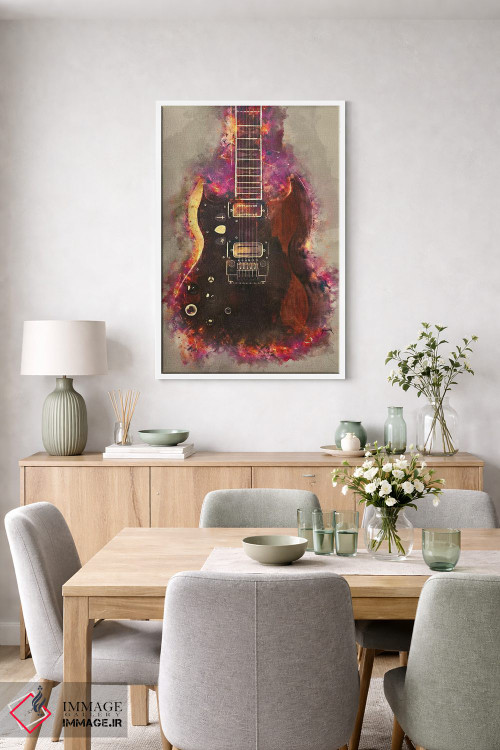 تابلو دکوراتیو گیتار تونی ایومنی اثر پاپ کالت پوسترز - D4W