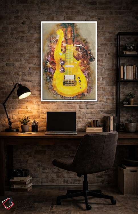 تابلو دکوراتیو گیتار استیم پانک پرنس اثر پاپ کالت پوسترز - D4W
