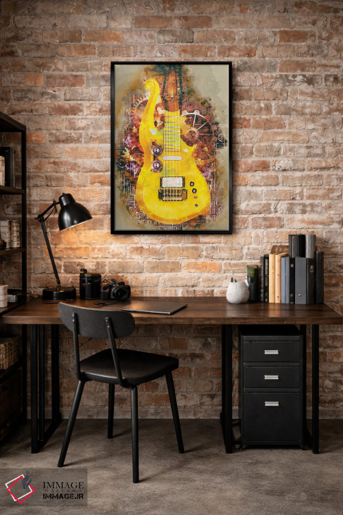 تابلو دکوراتیو گیتار استیم پانک پرنس اثر پاپ کالت پوسترز - D6B