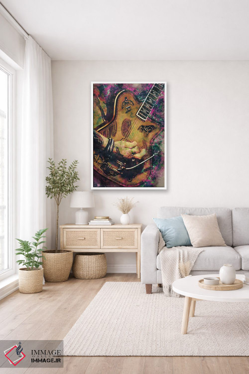 تابلو دکوراتیو گیتار برقی جانی دپ اثر پاپ کالت پوسترز - D3W