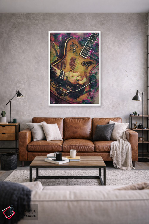 تابلو دکوراتیو گیتار برقی جانی دپ اثر پاپ کالت پوسترز - D1W