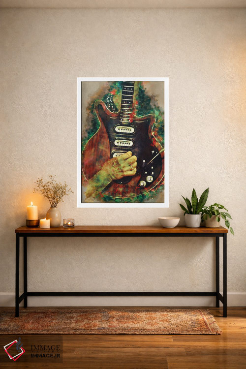 تابلو دکوراتیو گیتار برایان می اثر پاپ کالت پوسترز - D3W