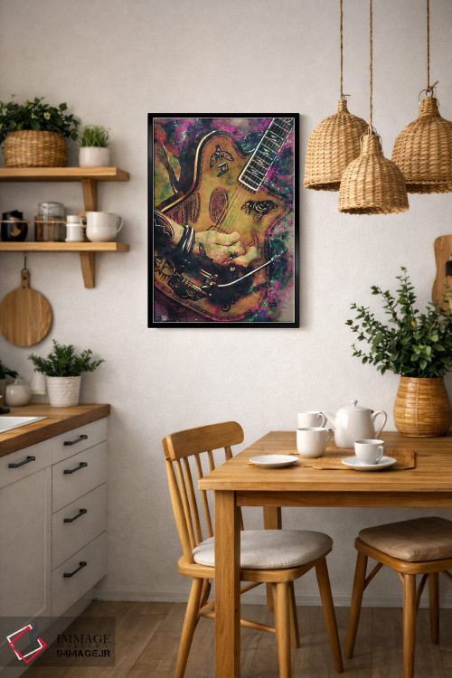 تابلو دکوراتیو گیتار برقی جانی دپ اثر پاپ کالت پوسترز - D6B