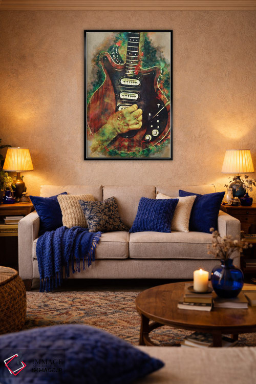 تابلو دکوراتیو گیتار برایان می اثر پاپ کالت پوسترز - D6B