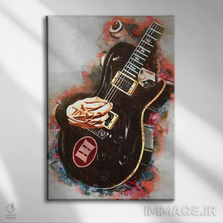 تابلو دکوراتیو گیتار برقی مارک ترمونتی اثر پاپ کالت پوسترز - نمای روبهرو روی دیوار