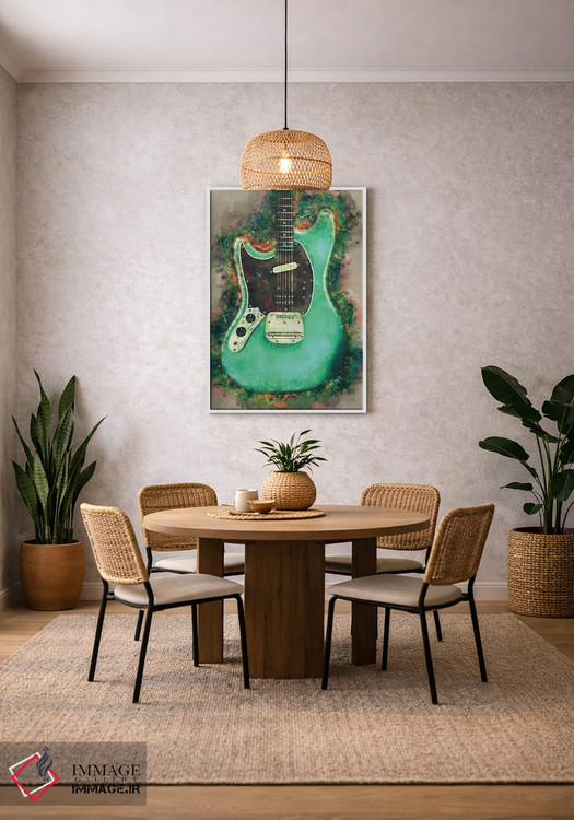 تابلو دکوراتیو گیتار برقی کورت کوبین اثر پاپ کالت پوسترز - D2W