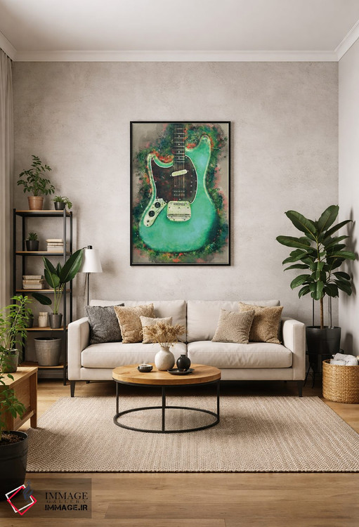 تابلو دکوراتیو گیتار برقی کورت کوبین اثر پاپ کالت پوسترز - D1B