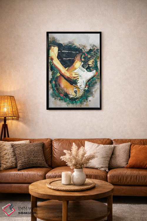تابلو دکوراتیو گیتار برقی فروشیانته اثر پاپ کالت پوسترز - D3B