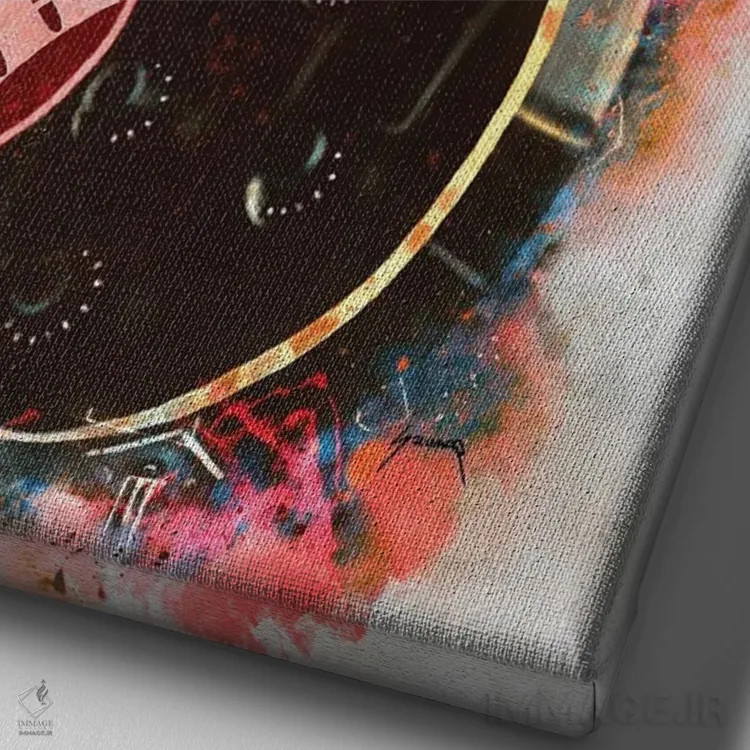 تابلو دکوراتیو گیتار برقی مارک ترمونتی اثر پاپ کالت پوسترز - نمای نزدیک بافت بوم