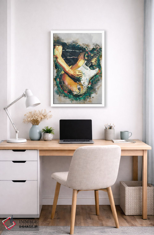 تابلو دکوراتیو گیتار برقی فروشیانته اثر پاپ کالت پوسترز - D5W
