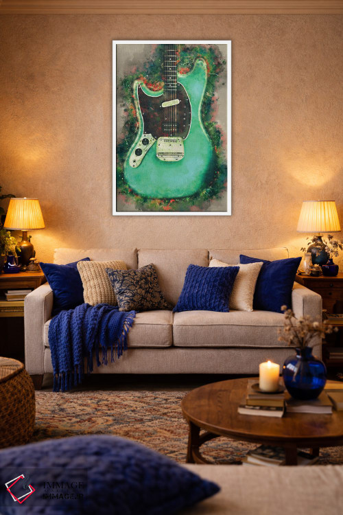 تابلو دکوراتیو گیتار برقی کورت کوبین اثر پاپ کالت پوسترز - D3W