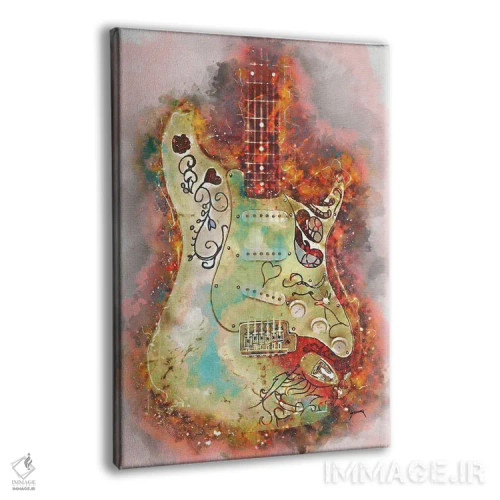 تابلو دکوراتیو گیتار مانتری جیمی هندریکس اثر پاپ کالت پوسترز - نمای پرسپکتیو محصول