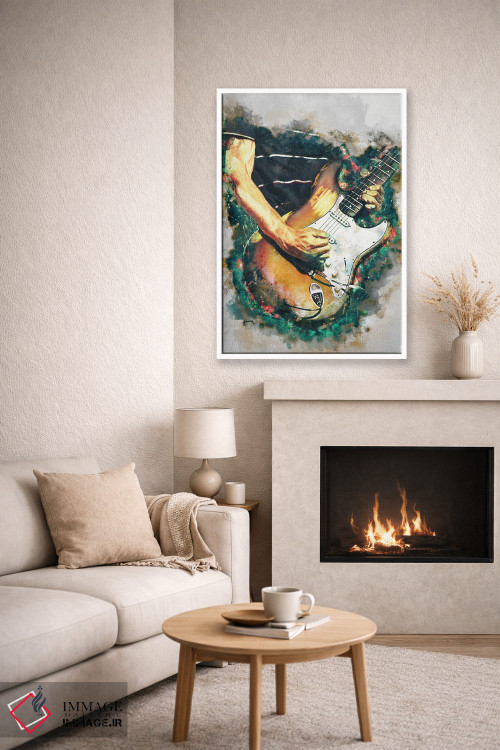 تابلو دکوراتیو گیتار برقی فروشیانته اثر پاپ کالت پوسترز - D6W