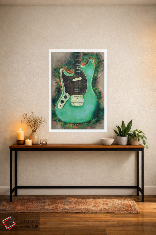 تابلو دکوراتیو گیتار برقی کورت کوبین اثر پاپ کالت پوسترز - D4W