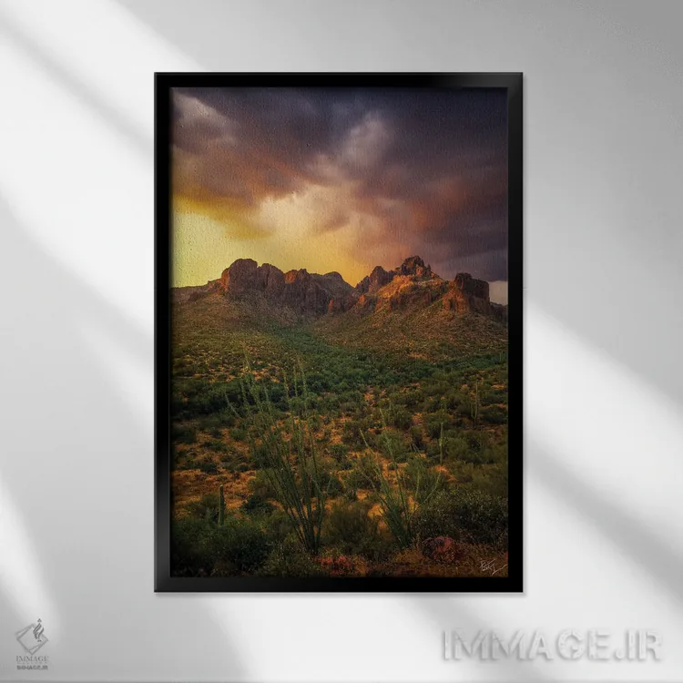 تابلو دکوراتیو محاصره شده اثر پیتر کسکن - نمای قابدار مشکی