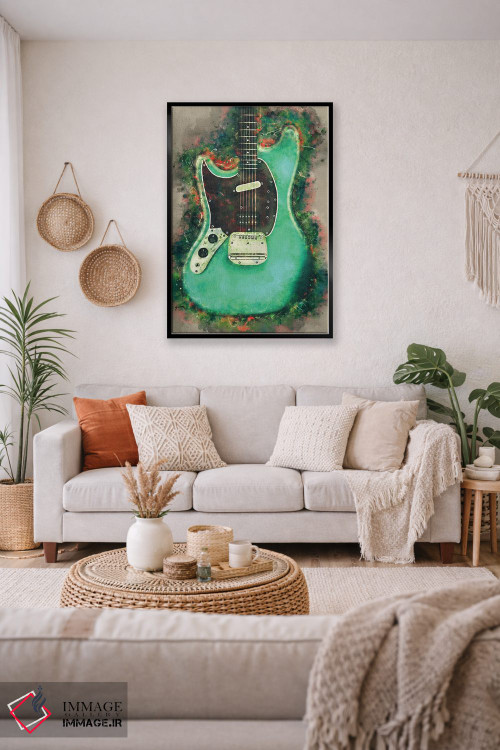 تابلو دکوراتیو گیتار برقی کورت کوبین اثر پاپ کالت پوسترز - D5B