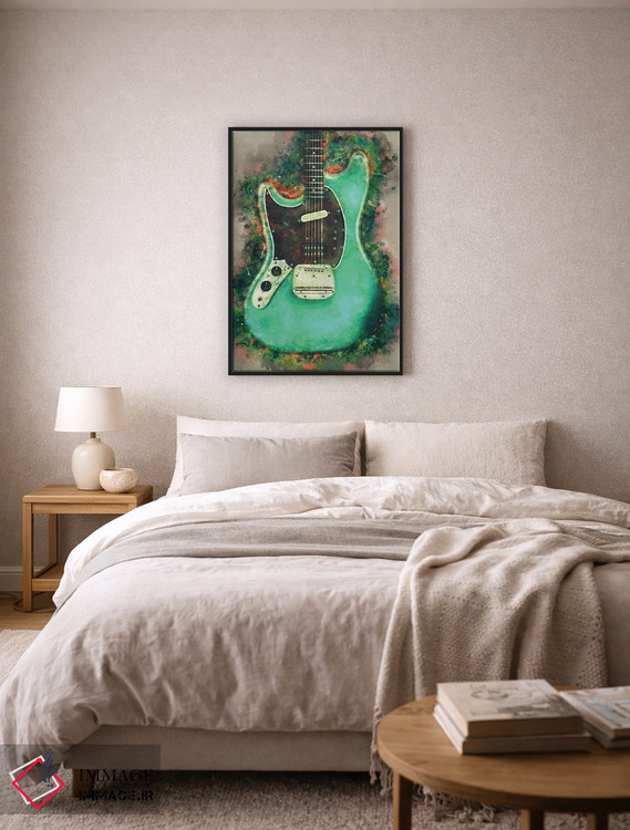 تابلو دکوراتیو گیتار برقی کورت کوبین اثر پاپ کالت پوسترز - D6B