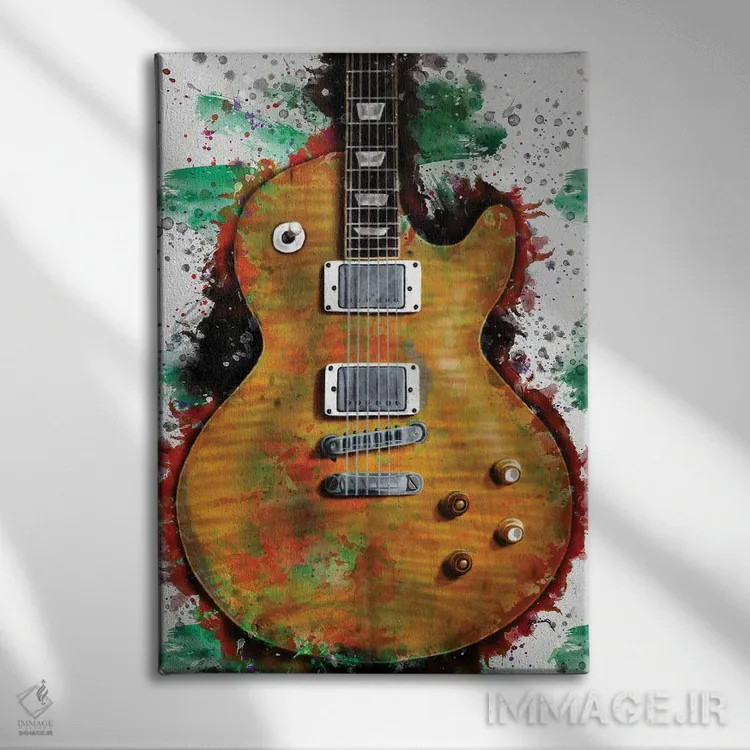 تابلو دکوراتیو گیتار برقی گری مور اثر پاپ کالت پوسترز - نمای روبهرو روی دیوار