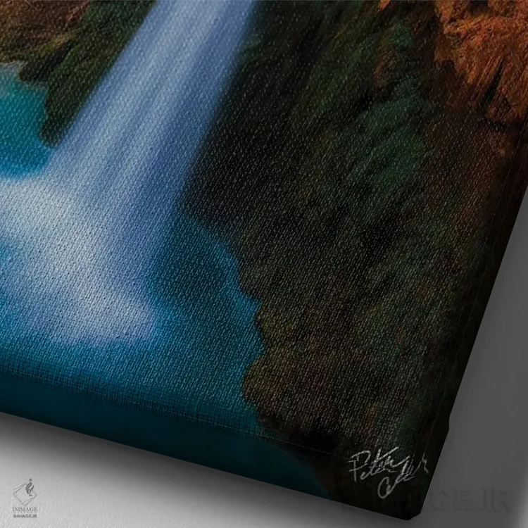 تابلو دکوراتیو طلوع خورشید در بهشت اثر پیتر کسکن - نمای نزدیک بافت بوم