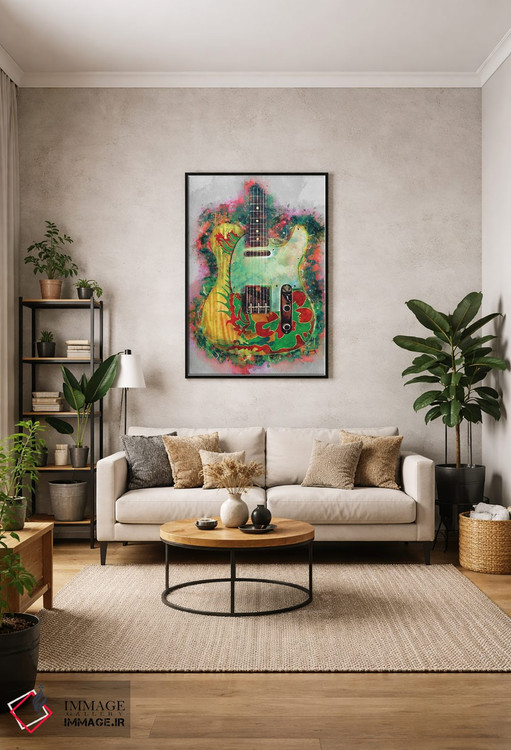 تابلو دکوراتیو گیتار اژدها جیمی پیج اثر پاپ کالت پوسترز - D2B