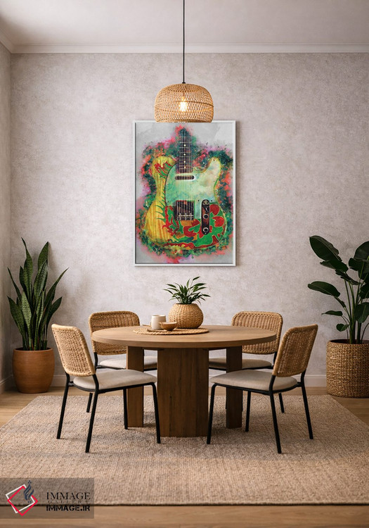 تابلو دکوراتیو گیتار اژدها جیمی پیج اثر پاپ کالت پوسترز - D3W