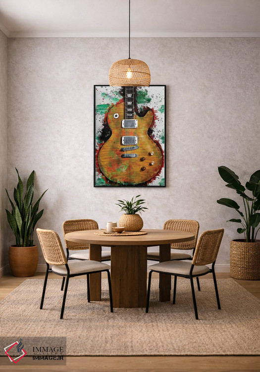 تابلو دکوراتیو گیتار برقی گری مور اثر پاپ کالت پوسترز - D4B