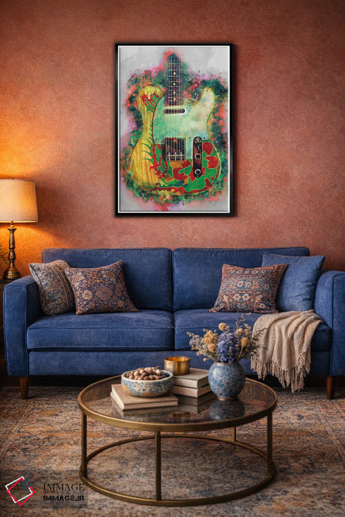 تابلو دکوراتیو گیتار اژدها جیمی پیج اثر پاپ کالت پوسترز - D5B
