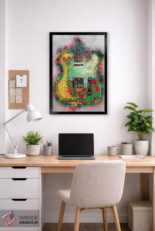 تابلو دکوراتیو گیتار اژدها جیمی پیج اثر پاپ کالت پوسترز - D6B
