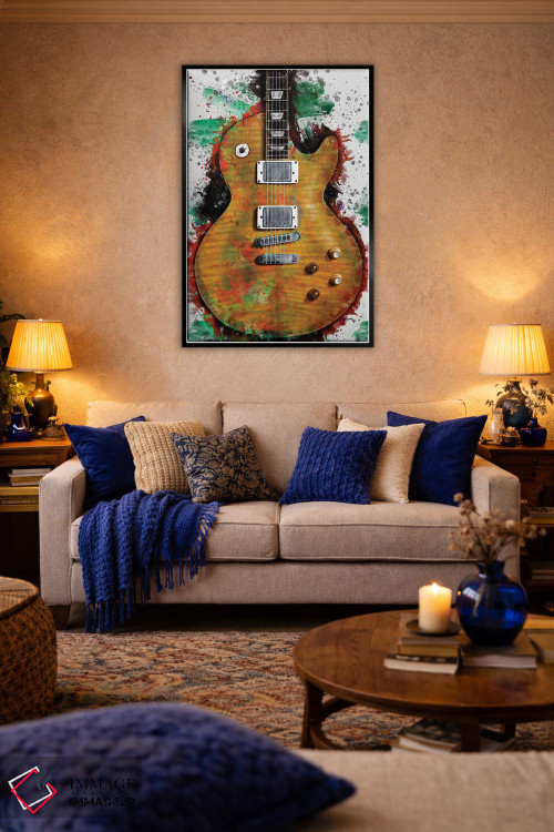 تابلو دکوراتیو گیتار برقی گری مور اثر پاپ کالت پوسترز - D5B