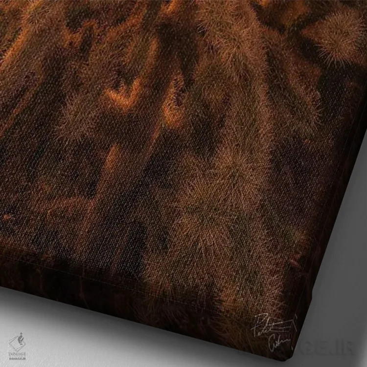 تابلو دکوراتیو ریشه ها اثر پیتر کسکن - نمای نزدیک بافت بوم