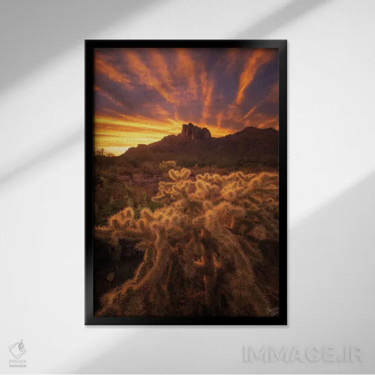 تابلو دکوراتیو ریشه ها اثر پیتر کسکن - نمای قابدار مشکی