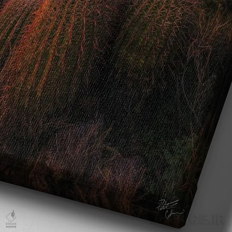 تابلو دکوراتیو گردهمایی خانواده اثر پیتر کسکن - نمای نزدیک بافت بوم