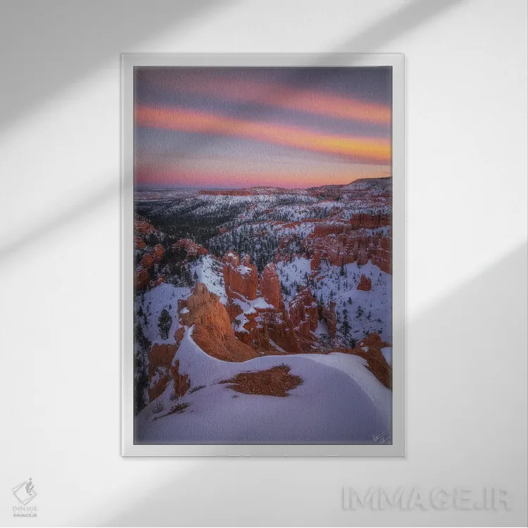 تابلو دکوراتیو بیابان بستنی اثر پیتر کسکن - نمای قابدار سفید