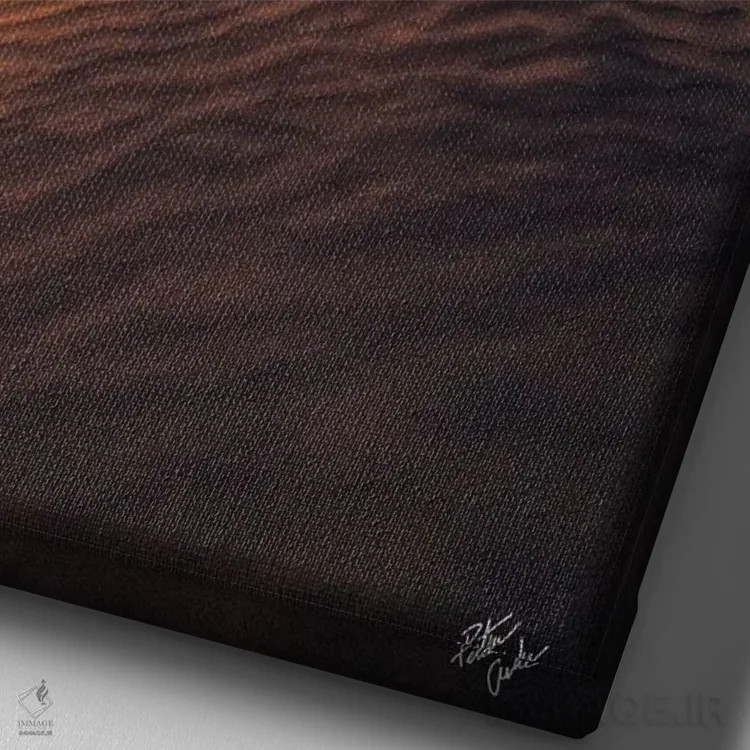 تابلو دکوراتیو چشم طلایی اثر پیتر کسکن - نمای نزدیک بافت بوم