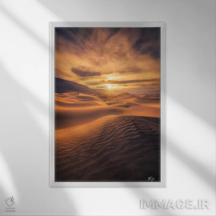 تابلو دکوراتیو چشم طلایی اثر پیتر کسکن - نمای قابدار سفید