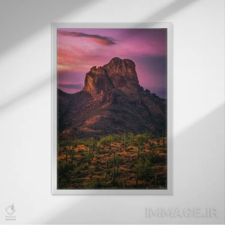 تابلو دکوراتیو غروب لانه های عقاب ها اثر پیتر کسکن - نمای قابدار سفید